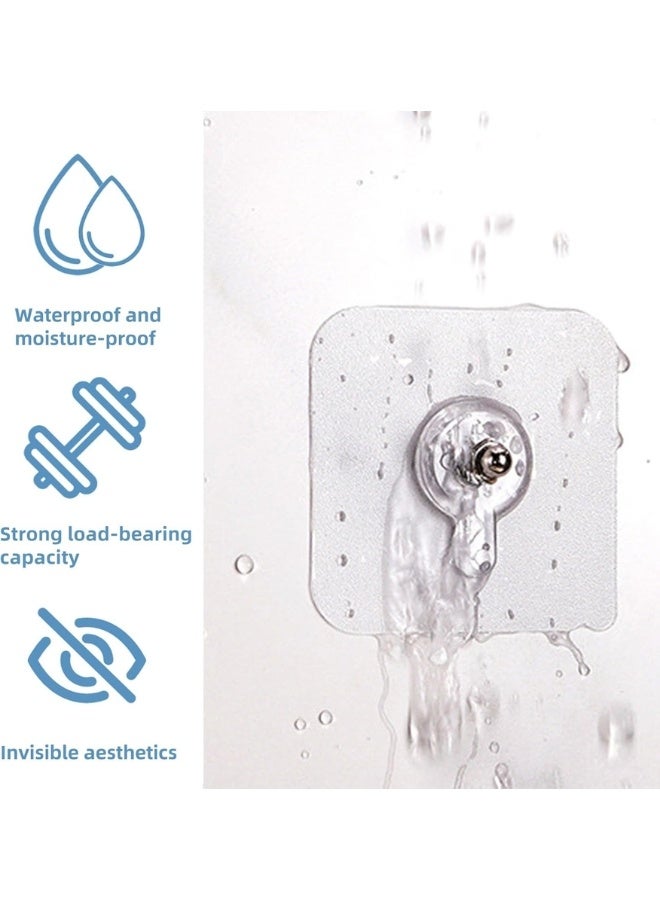 10 pcs Heavy Duty Wall Hooks Self Adhesive Hook Strong Nail Transparent Screw Holder Self Sticking Wall Hooks for Bathroom Kitchen Wall Hanging Ceiling Screw Net Length 8mm  - Image 3