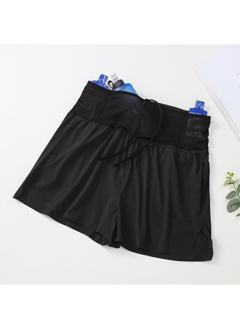 Generic Mens High Waist Running Shorts Quick-Dry Marathon Training Navy  - Image 2