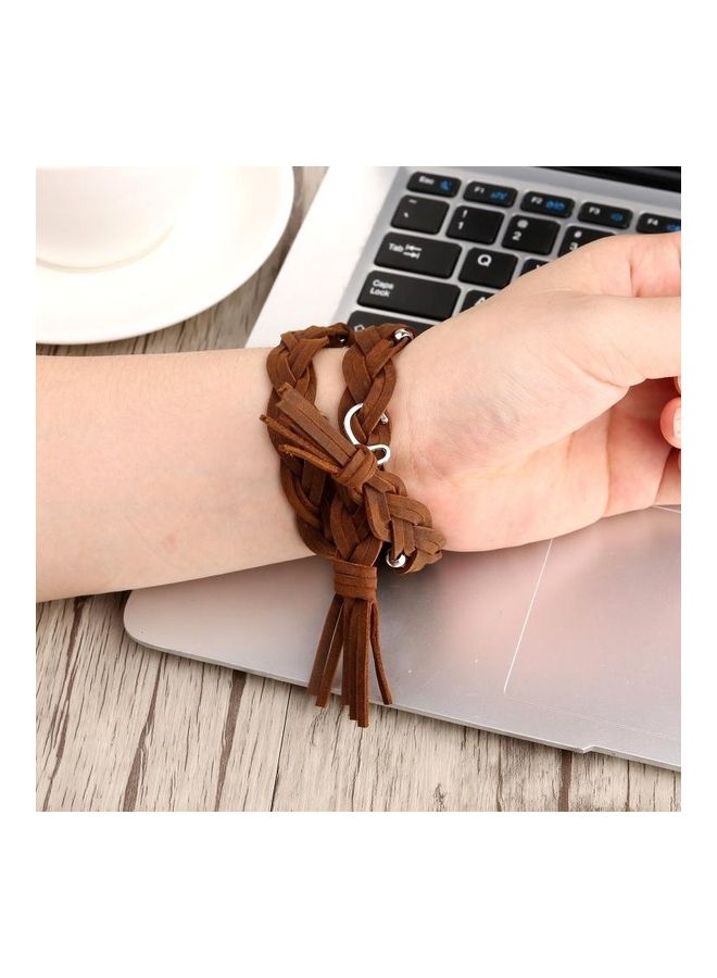 NIBEMINENT Hand-Woven Leather Watchband For Apple Watch Series 7/6/SE/5/4/3/2/1 41/40/38mm Black - Image 4