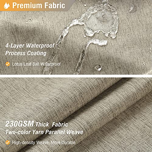 BTTN Fabric Shower Curtain - Linen Textured Weighted Cloth Shower Curtain Set with 12 Plastic Hooks, Hotel Spa Luxury Neutral Decorative Bath Curtains for Bathroom, Machine Washable - 72x72, Khaki/Tan - Image 2