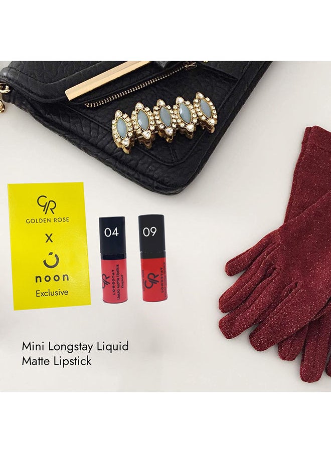Golden Rose - Mini Longstay Liquid Matte Lipstick ( Set of 2) -No. 4 and 10 - Image 1