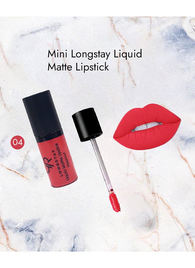 Golden Rose - Mini Longstay Liquid Matte Lipstick ( Set of 2) -No. 4 and 10 - Image 1