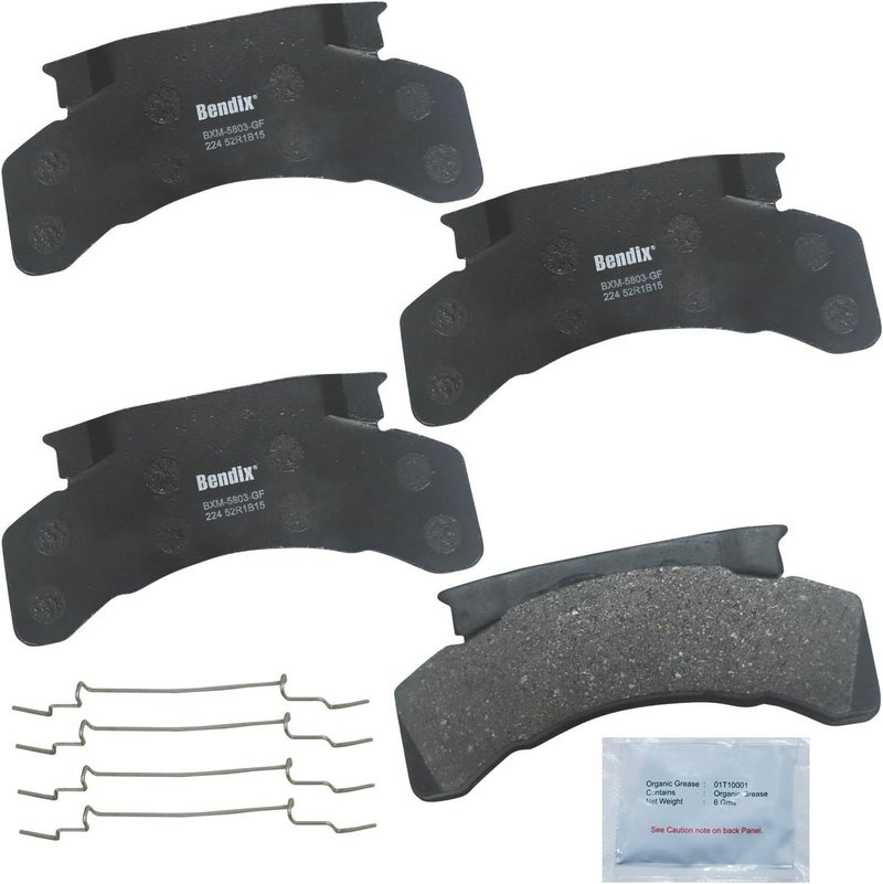 Bendix Fleet Metlok MKD224FM Brake Pads for Select Models Chevrolet B7 Kodiak LPO,LNT8000 MT35,MT35 B7 Topkick,C6000,C7000 FRR - Image 1