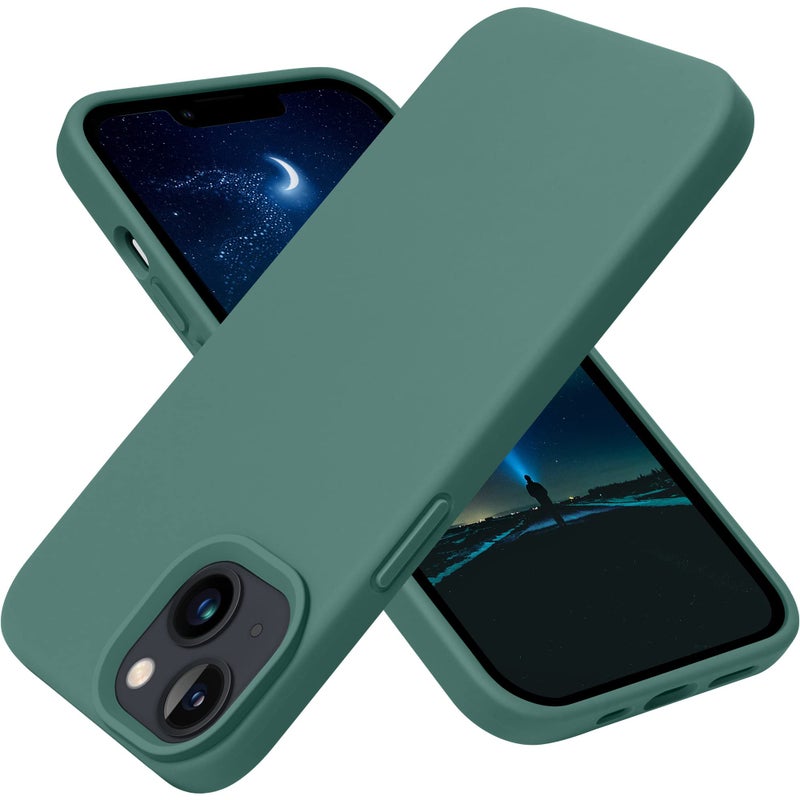 OTOFLY Designed for iPhone 13 Case, Silicone Shockproof Slim Thin Phone Case for iPhone 13 6.1 inch Midnight Green - Image 1