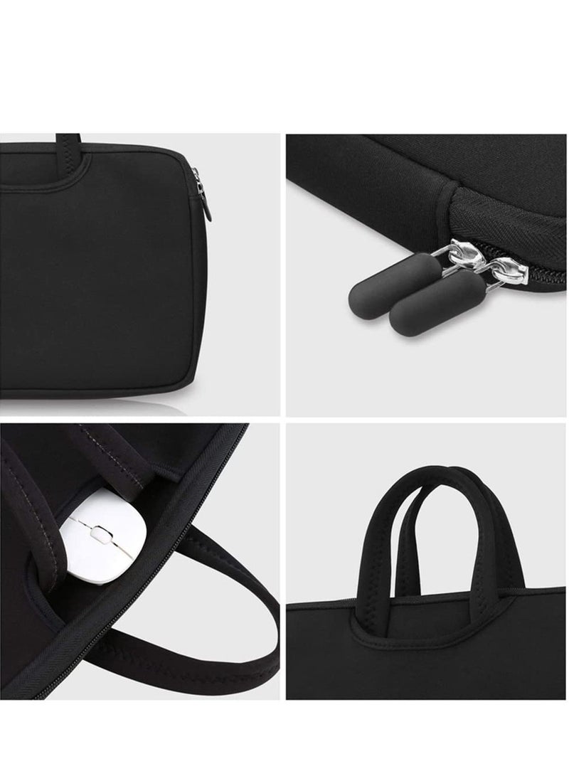 Laptop Tablet Sleeve Case Slim Travel Men Women Handle Bag Durable Business Messenger Briefcases For MacBook Air Pro Retina (11inch Black) - Image 4