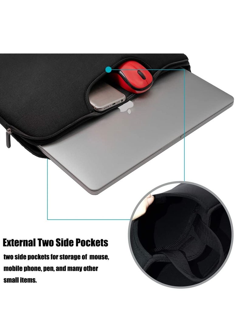 Laptop Tablet Sleeve Case Slim Travel Men Women Handle Bag Durable Business Messenger Briefcases For MacBook Air Pro Retina (11inch Black) - Image 2