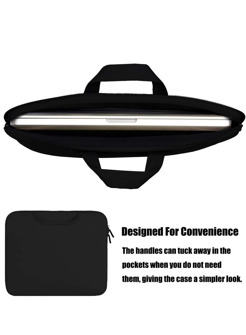 Laptop Tablet Sleeve Case Slim Travel Men Women Handle Bag Durable Business Messenger Briefcases For MacBook Air Pro Retina (11inch Black) - Image 3
