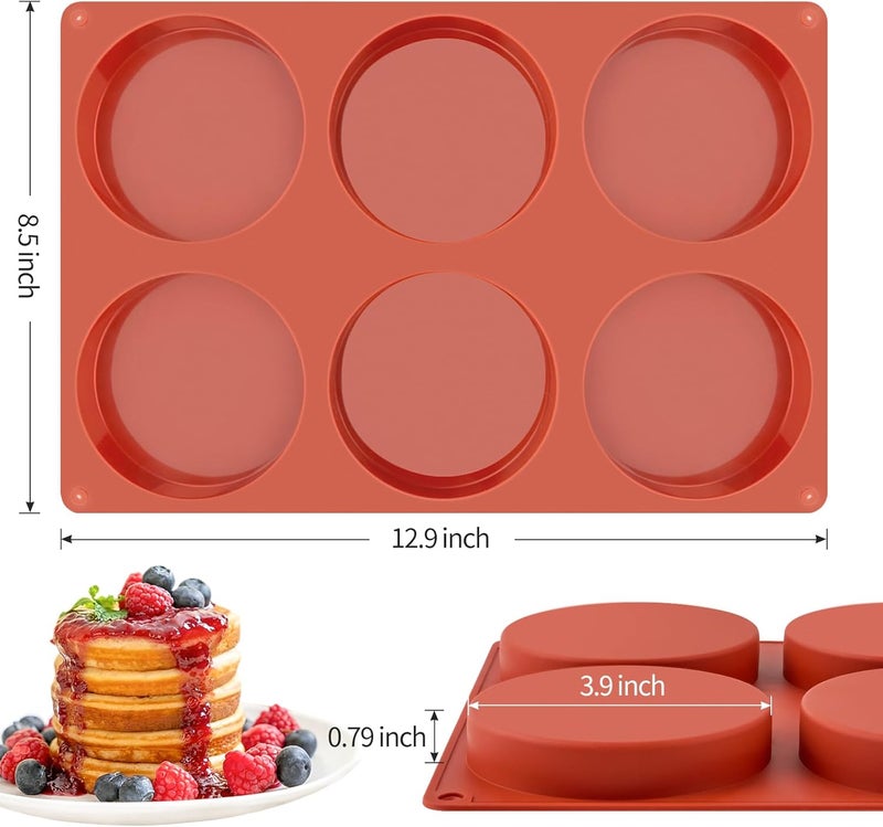 Ocmoiy 4 Inch Silicone Egg Molds for Baking/Jumbo Muffin Top Pans, 3 Pack Non-Stick Large Round Molds for Hamburger Bun, English Muffin, Tarts, Pies, Corn Bread, Egg Sandwich Breakfast - Image 2