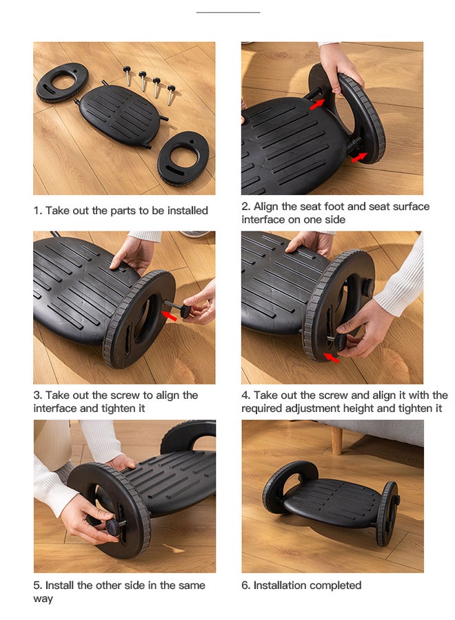 Sharpdo Home Office Footrest Footstool Black - Image 5