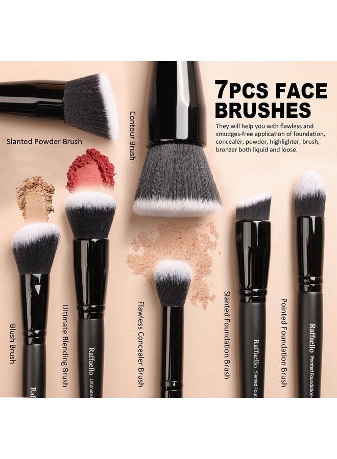 رافايلو مجموعة فرش مكياج رافاييلو، 15 قطعة، بودرة صناعية فاخرة، كريم أساس، كونتور، أحمر خدود، خافي عيوب، ظلال عيون، مزج، تحديد، طقم فرش مكياج - Image 4