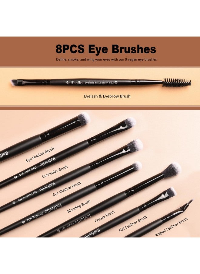 رافايلو مجموعة فرش مكياج رافاييلو، 15 قطعة، بودرة صناعية فاخرة، كريم أساس، كونتور، أحمر خدود، خافي عيوب، ظلال عيون، مزج، تحديد، طقم فرش مكياج - Image 5