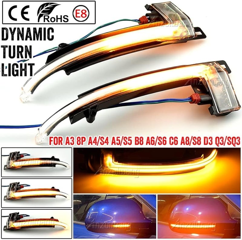Audi Q3 SQ3 2012 2015 Car Dynamic Turn Signal Lights A Crystal White Replacement - Image 3