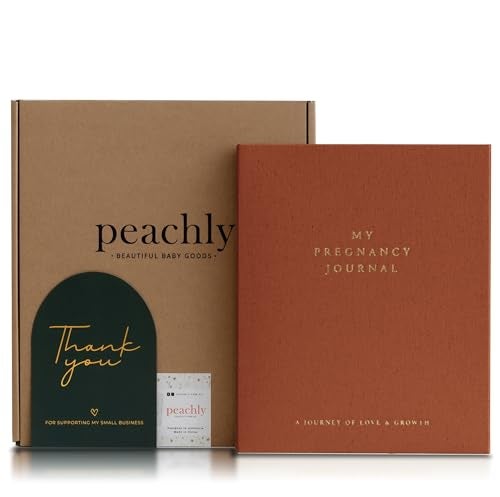 Peachly Pregnancy Journal - Linen Pregnancy Book to Capture Every Milestone - Pregnancy Must Haves - Baby Book Keepsake Pregnancy Journals For First Time Moms and Experienced Moms (Rust) - Image 1