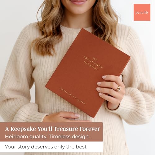 Peachly Pregnancy Journal - Linen Pregnancy Book to Capture Every Milestone - Pregnancy Must Haves - Baby Book Keepsake Pregnancy Journals For First Time Moms and Experienced Moms (Rust) - Image 2