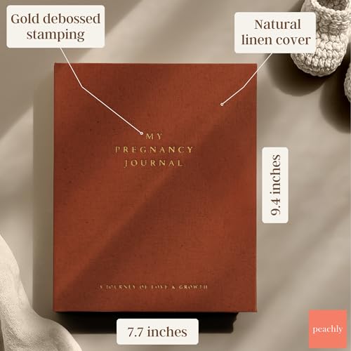 Peachly Pregnancy Journal - Linen Pregnancy Book to Capture Every Milestone - Pregnancy Must Haves - Baby Book Keepsake Pregnancy Journals For First Time Moms and Experienced Moms (Rust) - Image 4