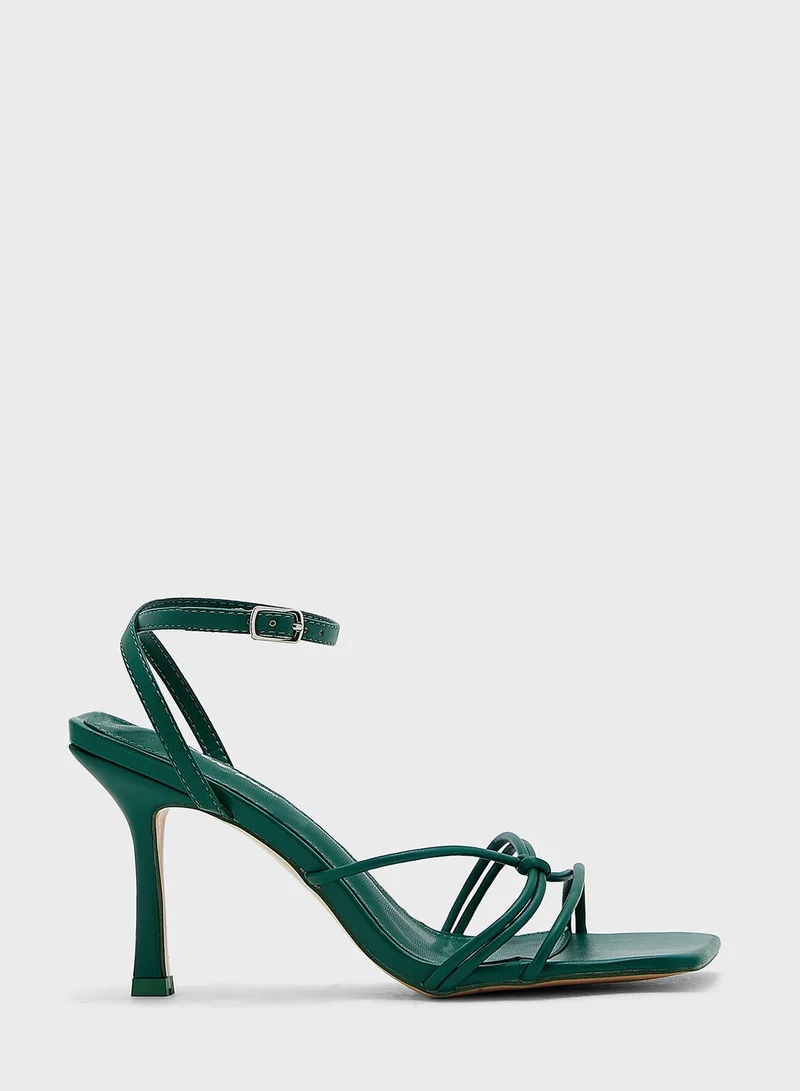 PUBLIC DESIRE Ankle Strap High Heel Sandals