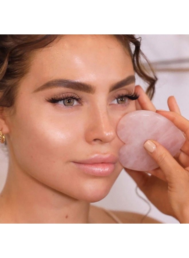 Kora Organics Rose Quartz Heart Facial Sculptor, Depuffing & Lifting Gua Sha, Sculpt & Tone - Image 4