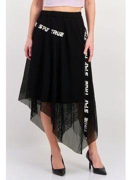ONLY Women Textured Midi Skirt, Black  - Image 1