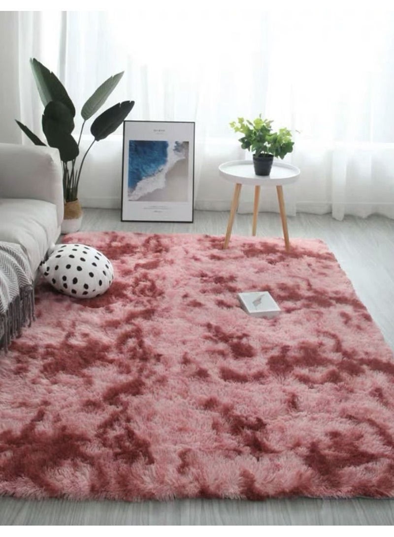 COMFY SOFT FAUX FUR AREA RUG PINK 160 X 210 CM