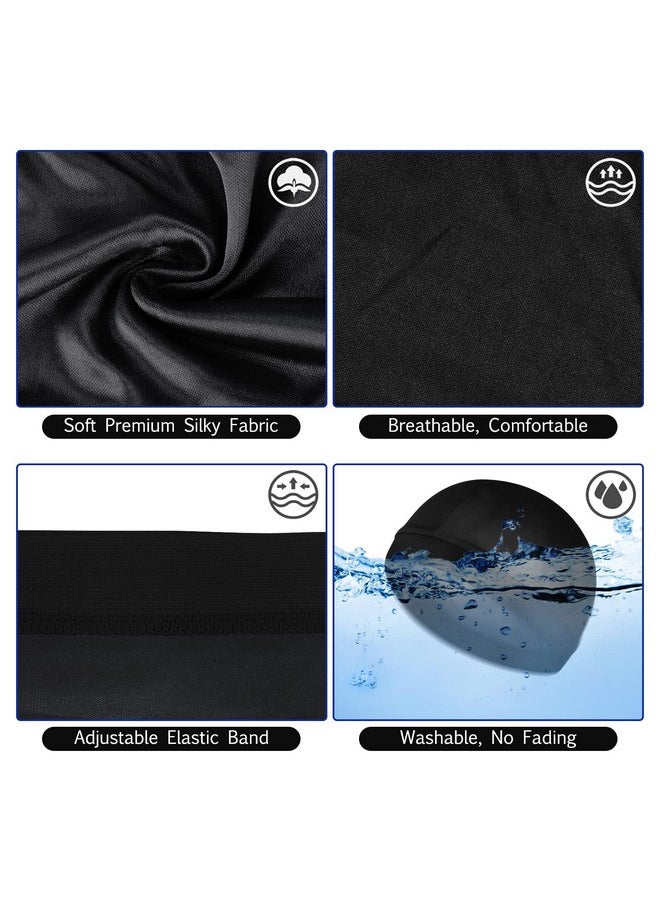 Molain - 6Pcs Wave Cap For Men Silky Durags Elastic Band Wave Caps For 360 540 720 Waves Soft Breathable Satin Durag Unisex Adults Kids Skullies Beanies Hats Shower Cap - Image 1