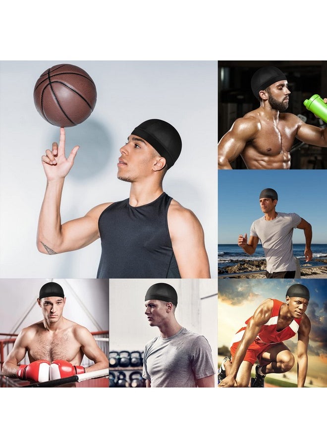 Molain - 6Pcs Wave Cap For Men Silky Durags Elastic Band Wave Caps For 360 540 720 Waves Soft Breathable Satin Durag Unisex Adults Kids Skullies Beanies Hats Shower Cap - Image 1