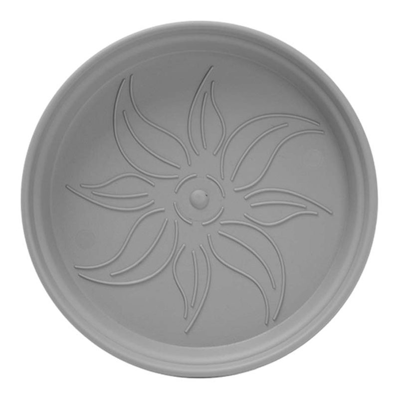 Mintra Round Flower Pot Planters Medium - Pack of 4 with bottom tray - Plastic | Color - Grey | Size - 15x15x14cm | Asthetically Decorate Your Terrace, Garden or Patio. Ideal for outdoor or indoors - Image 3