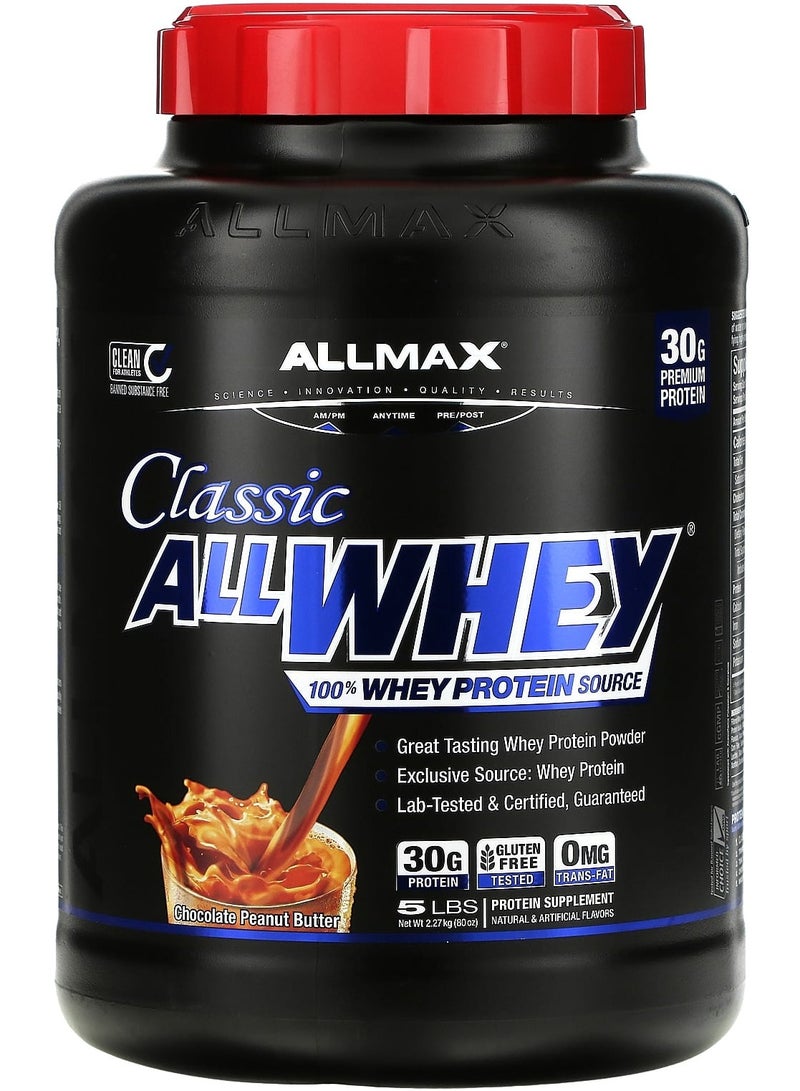 Allmax Classic AllWhey, 100% Whey Protein, Chocolate Peanut Butter, 5 lbs (2.27 kg)