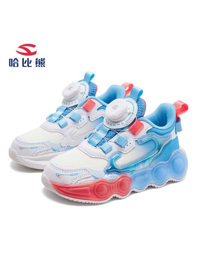 Habibie Children's Shoes Boys Autumn New Children's Rotating Buttons Sneaker Girls Contrast Running Shoes A Generation Of Hair