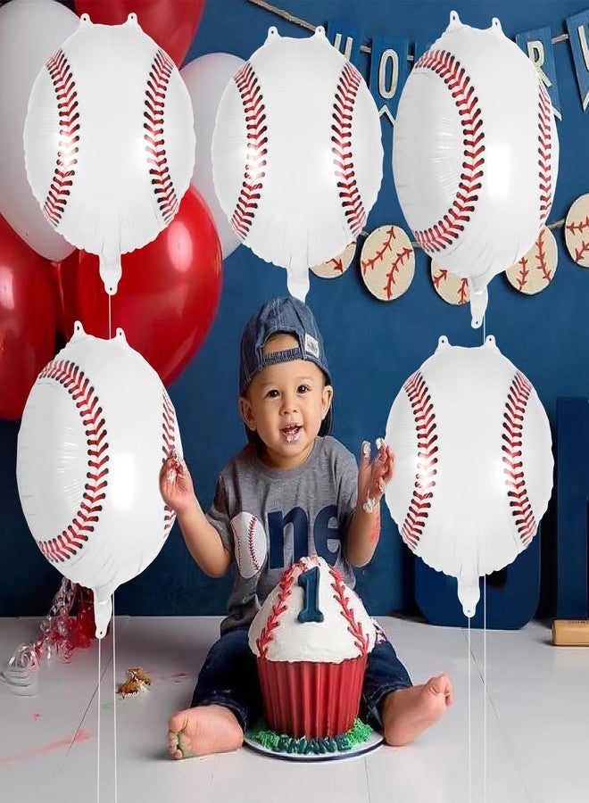 12 بالون بيسبول، بالونات فويل بيسبول مقاس 18 بوصة، زينة حفلات البيسبول، بالونات مايلر رياضية لحفلات أعياد الميلاد، لوازم حفلات ذات طابع رياضي (بيسبول) - Image 3