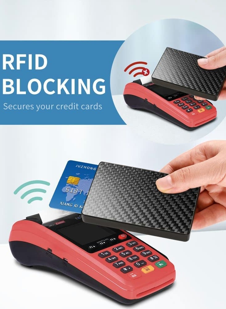 SOLARAE Card Wallet Pop-Up Card Wallet for Men Minimalist Credit Card Holder Slim Carbon Fiber Wallet RFID Blocking(Carbon Fiber) - Image 4