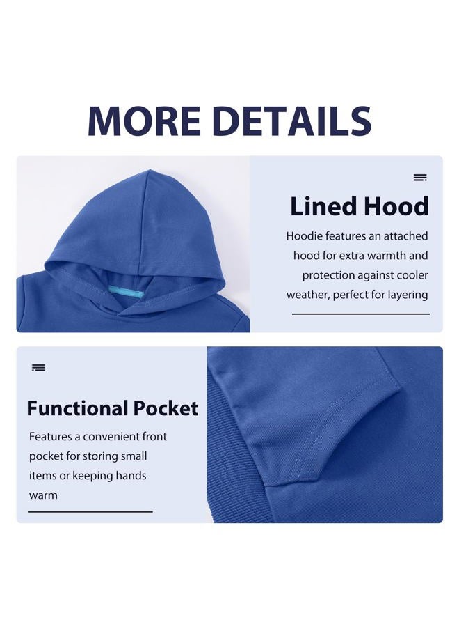 Phedrew 2-Pack Kids Cotton Hoodies Toddlers' Fall Outfits Pullover Hooded Sweatshirts for Boys and Girls（2-14 Years）, Black/Blue, 2-3 Years - Image 3