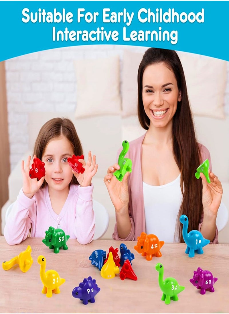ماتشنغ وورلد مطابقة الأرقام ديناصور الألعاب الحركية الدقيقة نمط مزدوج الجوانب لعبة مطابقة مونتيسوري مرحلة ما قبل المدرسة تعلم أرقام فرز الألوان الألعاب الحسية لعمر 12 18 شهرًا من عمر 1 2 3 سنوات للأولاد والبنات  - Image 5
