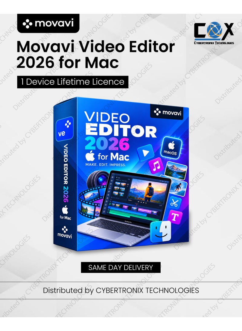 Movavi Video Editor 2026 for Mac | 1 Device Lifetime | Digital License | Same Day Delivery
