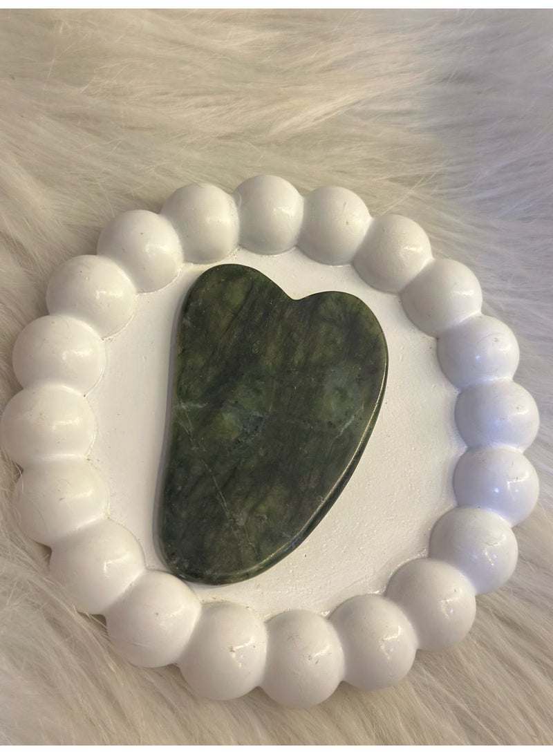 Gua Sha Facial Tool, Natural Guasha Jade Stone GuaSha Board Gua Sha Sc Massage Tool with Smooth Edge for Physical Therapy and SPA Acupuncture Therapy Used for Face, Eyes, Neck and Body (1PC) GSHN5 - Image 1