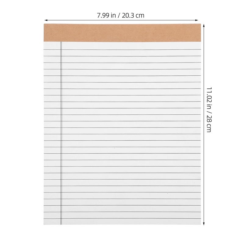 BCOATH 10pcs Legal Pads 203x280mm Perforated Notebook Tearable Ruled Pages White Paper Pads for Office, School, and Personal Note-taking and Planning - Image 2
