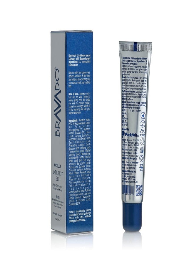 BRAVADO Oculux Under Eye Gel 15ml (Pack of 4) | Reduces Dark Circles, Puffiness & Fine Lines | Cooling & Hydrating Eye Gel | Bright, Fresh Under-Eye Look - Image 2