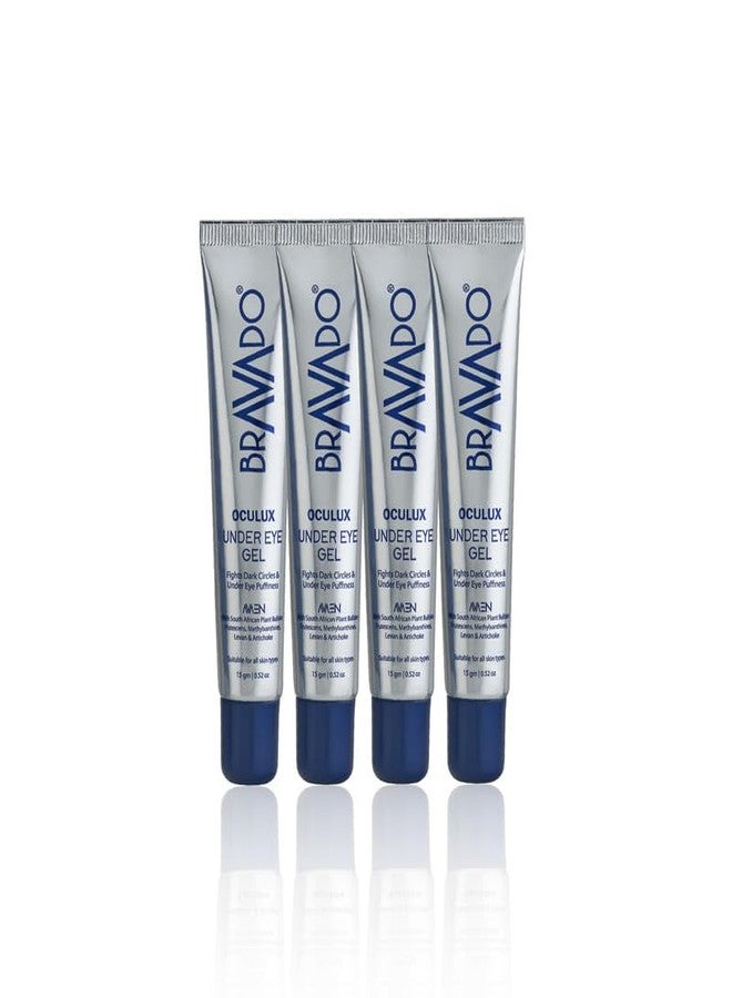 BRAVADO Oculux Under Eye Gel 15ml (Pack of 4) | Reduces Dark Circles, Puffiness & Fine Lines | Cooling & Hydrating Eye Gel | Bright, Fresh Under-Eye Look - Image 1