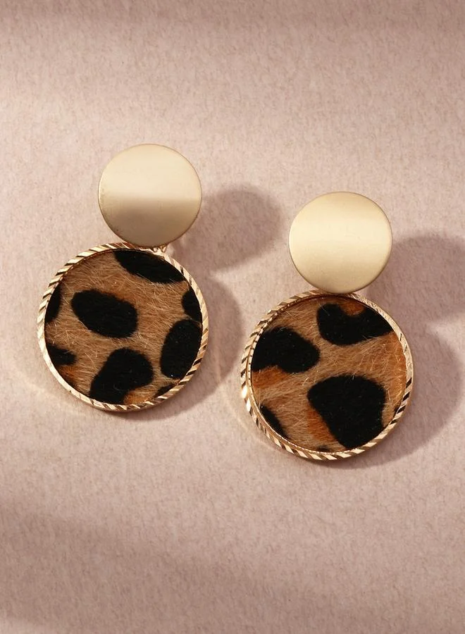 Take Two Take Two Chic Leopard Print Dangle Earrings