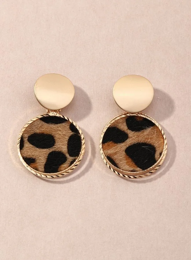 Take Two Take Two Chic Leopard Print Dangle Earrings