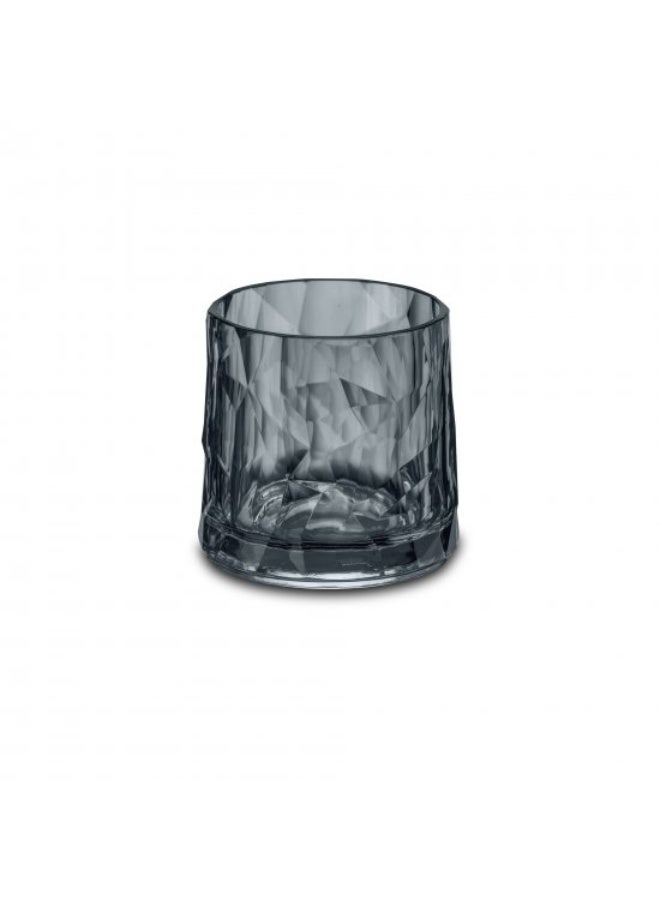 Koziol Tumbler Glass Transparent Grey Club No 2 250 to 330ml, Polycarbonate