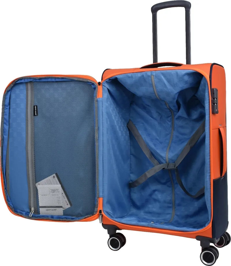 بيير كاردان Ultra Light Light Luxury Fabric 3-Piece Suitcase Set Orange PC8200