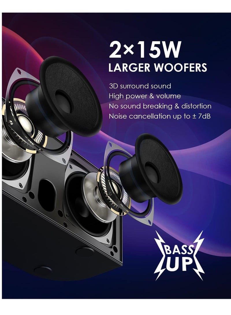 Smart Berry Smart Berry M25 Bluetooth PA Speaker System with 2 UHF Wireless Microphones – Portable Karaoke Machine for Adults & Kids, LED Light, Echo, Bass Adjustment, Vocal Cut for Home & Outdoor Parties  - Image 2