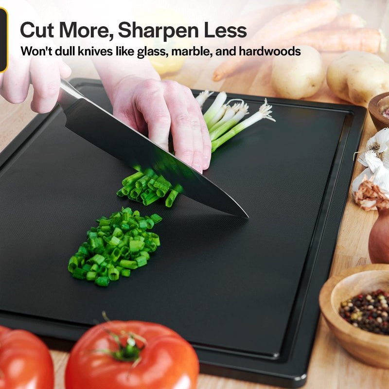 Thirteen Chefs Commercial Grade Plastic Cutting Board with Juice Groove - 18 x 12 Inch for Carving Meat, Grilling, BBQ - 1/2" Thick White HDPE Poly for Food Service - Image 3