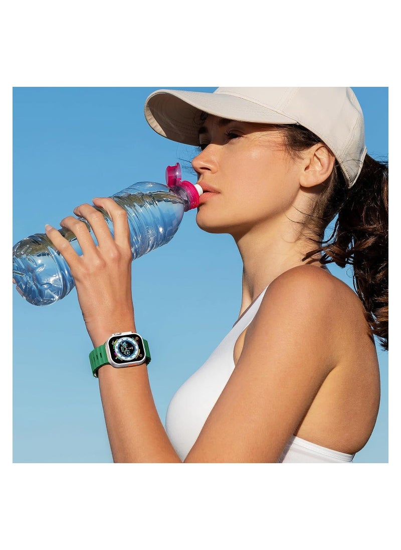 Color Fans - Soft Silicone Ocean Sports Strap Compatible Apple Watch 41mm 40mm 38mm for Men Women, Adjustible Watch Band for Apple Watch SE/Series 9/8/7/6/5/4/3/2/1 - Red-Emerald Green - Image 1
