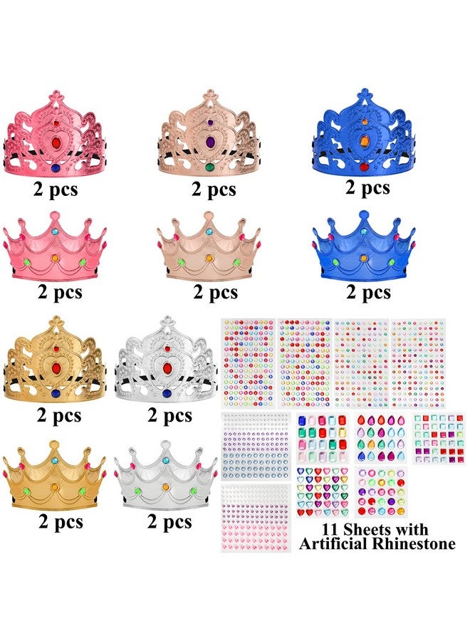 Okllen 31 Pcs Foam Princess Tiaras And Crowns Set For Kids Making Your Own Tiaras And Crowns With Diamond Sticker For Kids' Party Supplies - Image 4