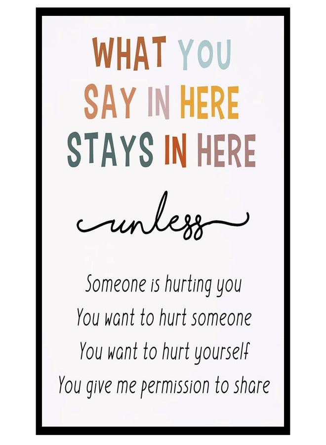 ZEARPT What You Say Stays In Here, Office Wall Decor, Therapy Office Art, School Counselor Decor, Anxiety Relief Poster, Psychology Wall Art for CBT Therapy and Counseling (8x10 inches UNFRAMED) - Image 1