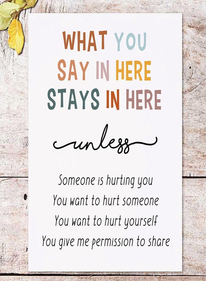ZEARPT What You Say Stays In Here, Office Wall Decor, Therapy Office Art, School Counselor Decor, Anxiety Relief Poster, Psychology Wall Art for CBT Therapy and Counseling (8x10 inches UNFRAMED) - Image 2