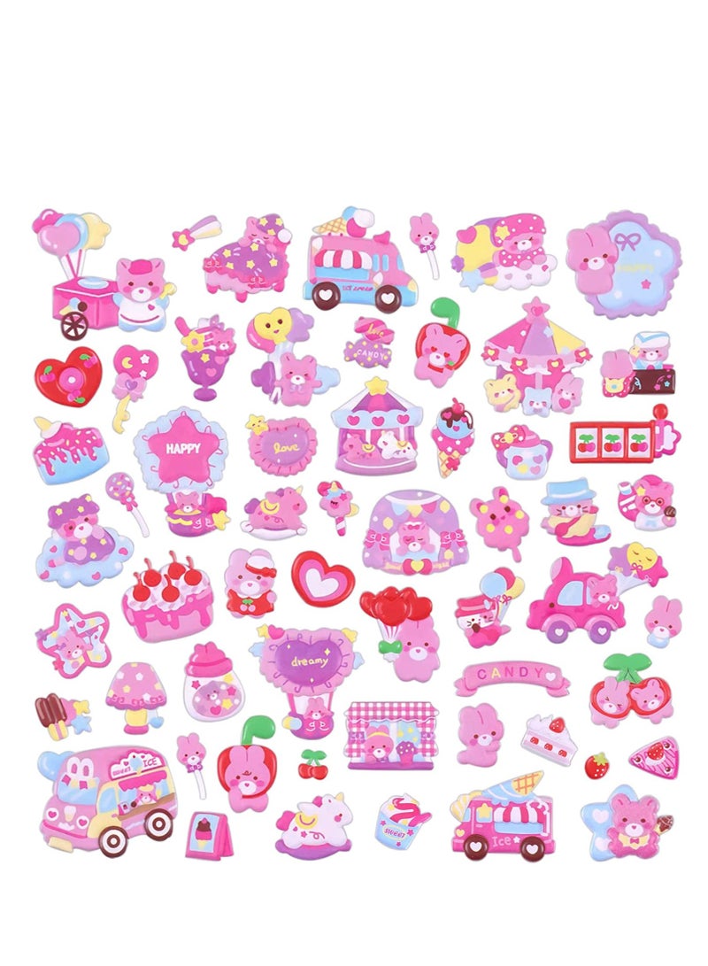 3D Foam Animal Stickers for Kids - 4 Sheets of Waterproof Bear & Heart Decals, Perfect for Water Bottles, Birthday Gifts, Party Supplies & Scrapbooking - Image 5