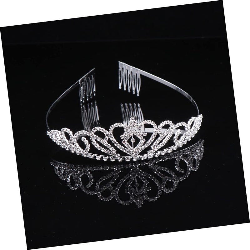 cheekyglo 4pcs Headband End Tiara Bride Diamond Crystal Bridal Comb Decoration Hair with Jewelry Crown Double for Rhinestone Wedding Women - Image 2