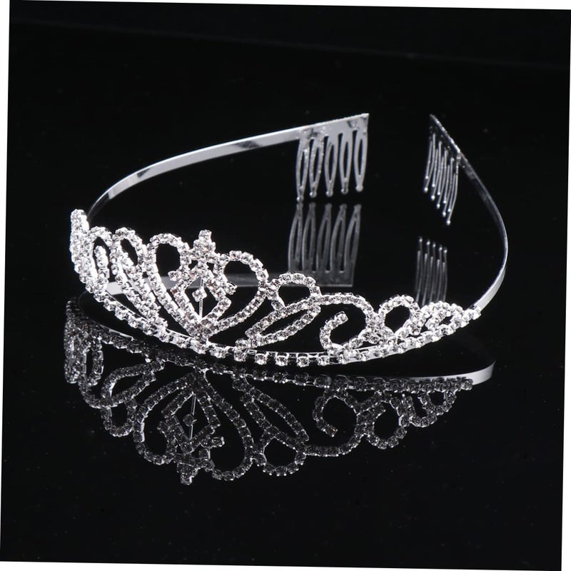 cheekyglo 4pcs Headband End Tiara Bride Diamond Crystal Bridal Comb Decoration Hair with Jewelry Crown Double for Rhinestone Wedding Women - Image 5